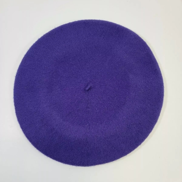 Hills Hats New Zealand 100% Pure Wool Purple Beret Hat With Tassel OSFA EUC! - Picture 6 of 6